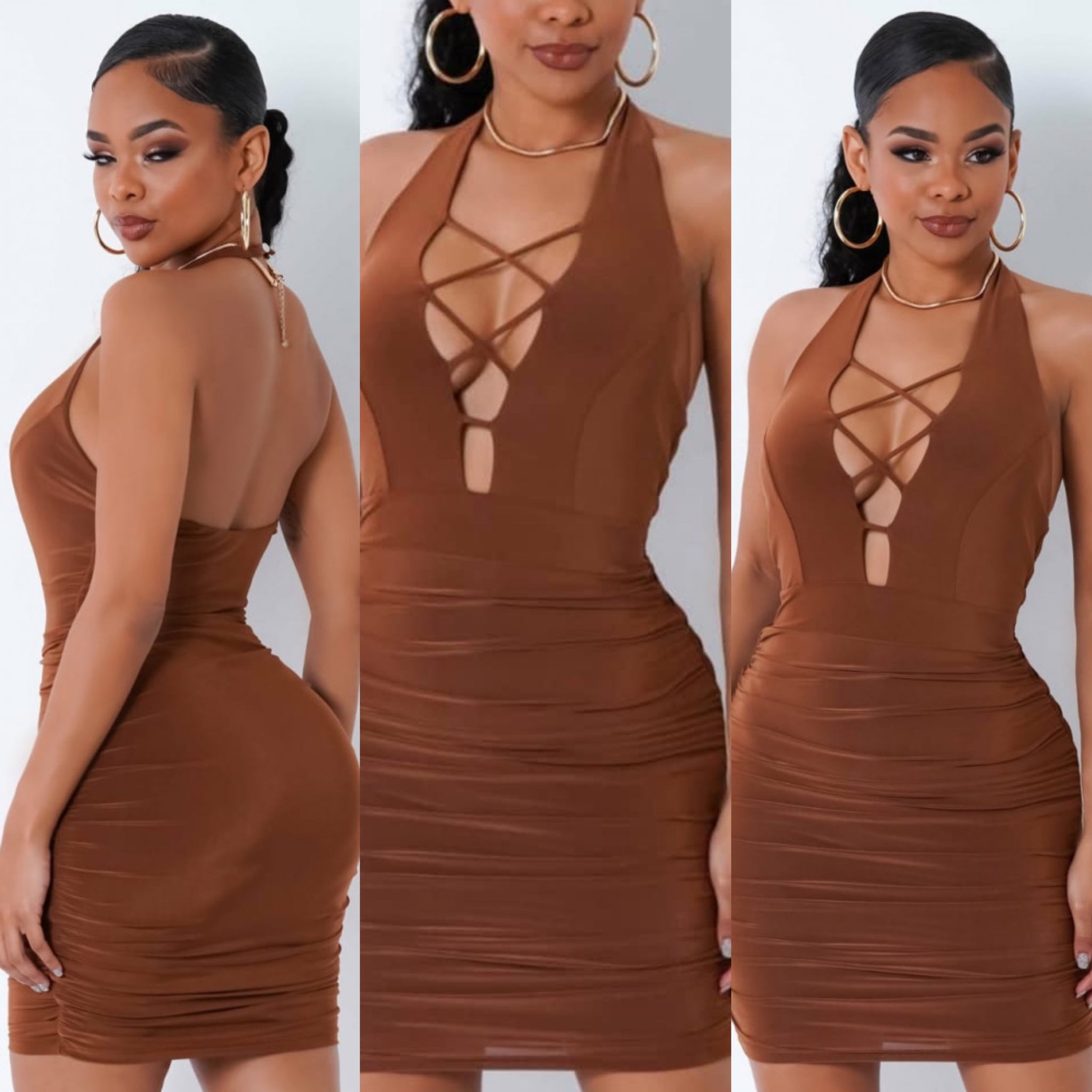 Chocolate halter dress