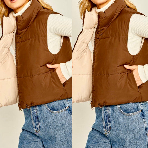 Reversible Cropped Puffer Vest