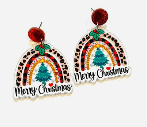 Merry Christmas Acrylic Earrings