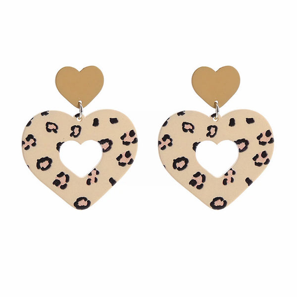 Leopard Heart Earrings