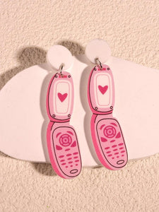 Retro Flip Phone Earrings